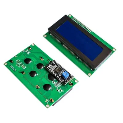 LCD display 4x20 characters blue + I2C LCM1602 converter